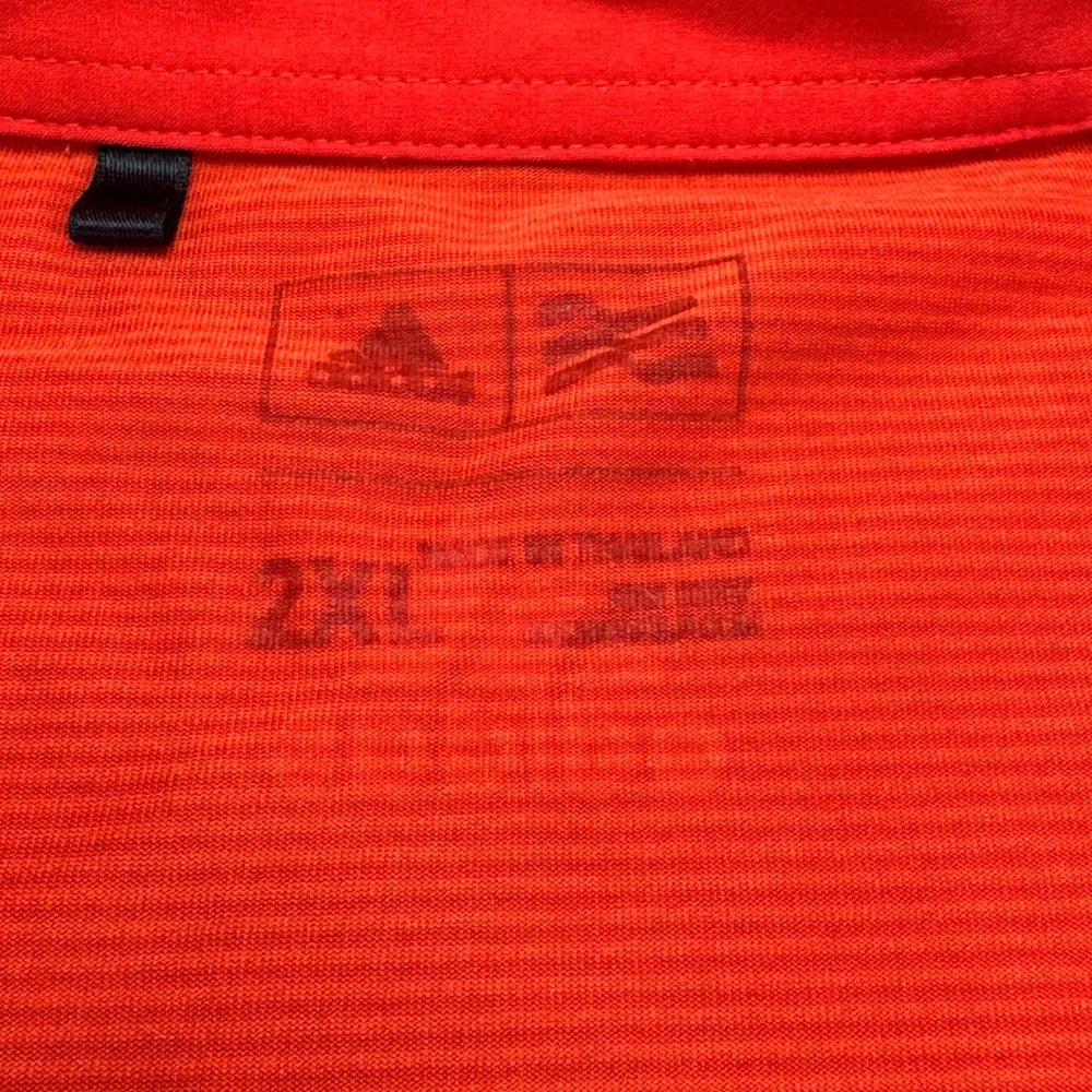 Adidas Golf Polo‎ Mens 2XL Red Excellent Short Sleeve Micro Stripe B32519